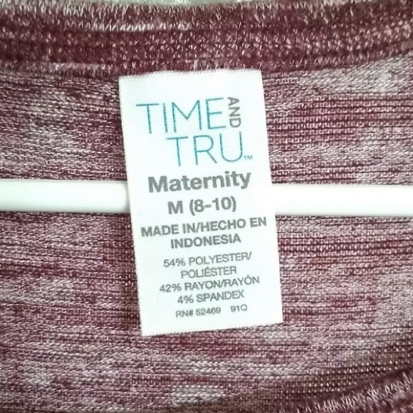Time & Tru Babydoll Maternity Top Super Soft Long Sleeve - Picture 4 of 4